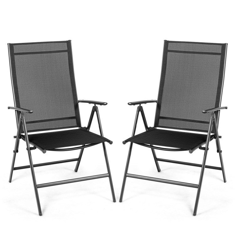 Set of 2 Adjustable Portable Patio Folding Dining Chair Recliners Set of 2 Adjustable Portable Patio Folding Dining Chair Recliners